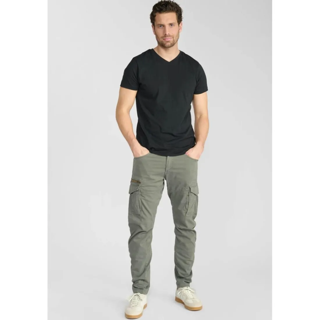Pantalon carotte KUROO gris Moe en coton