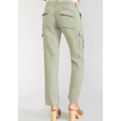 Pantalon carotte LOUISA blanc en lin