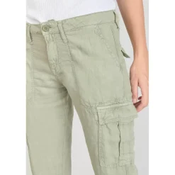 Pantalon carotte LOUISA blanc en lin