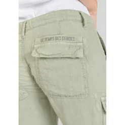 Pantalon carotte LOUISA blanc en lin