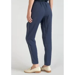 Pantalon carotte REYDEL bleu en viscose