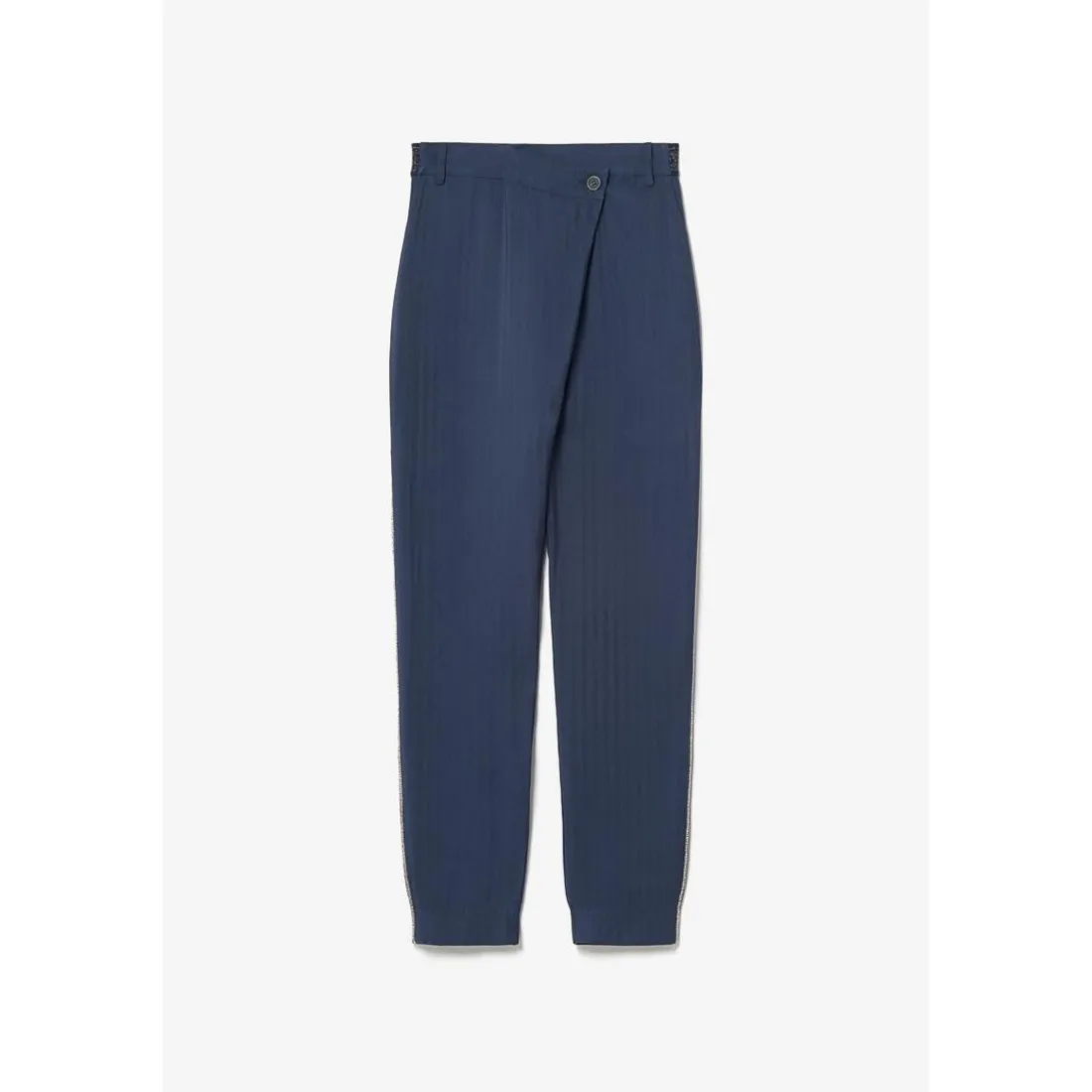 Pantalon carotte REYDEL bleu en viscose