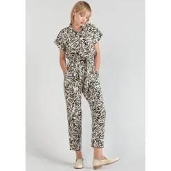 Pantalon carotte RIDA noir en lin