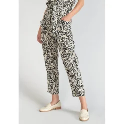 Pantalon carotte RIDA noir en lin