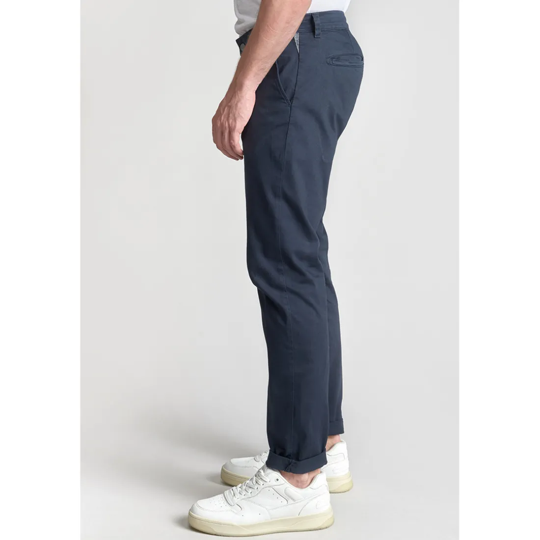 Pantalon chino CESAR bleu marine en coton