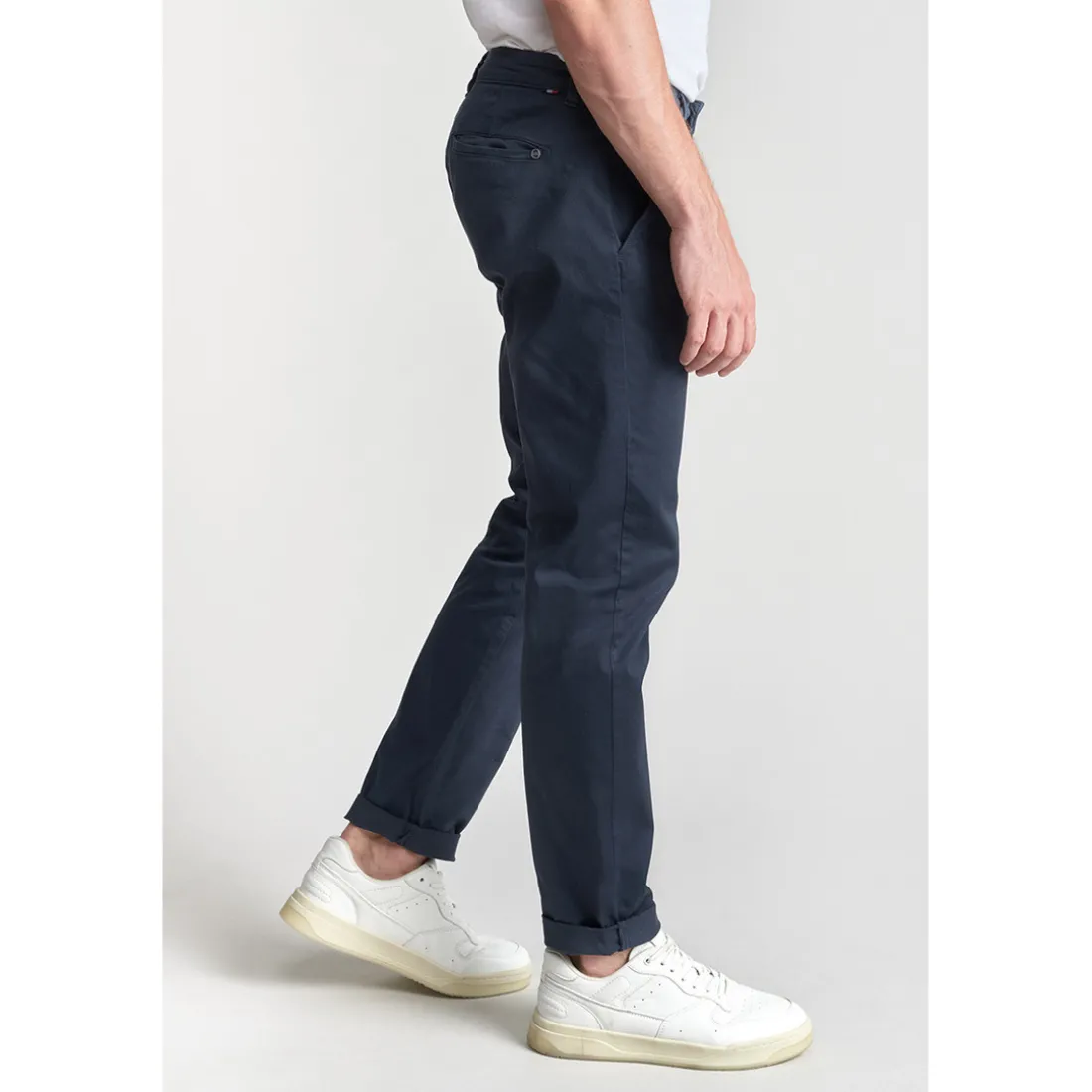 Pantalon chino CESAR bleu marine en coton