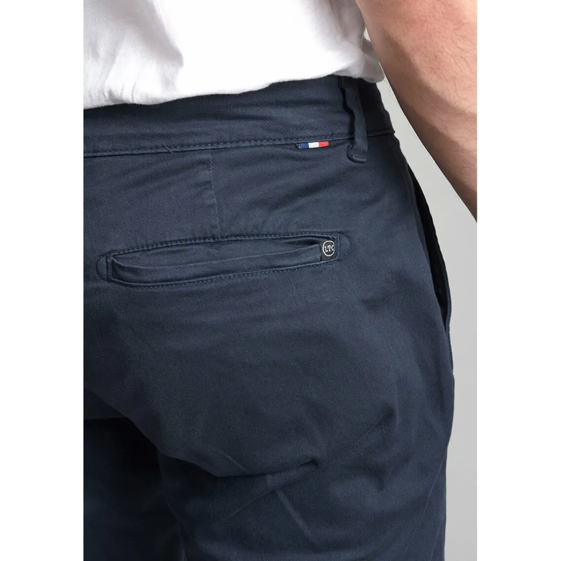 Pantalon chino CESAR bleu marine en coton