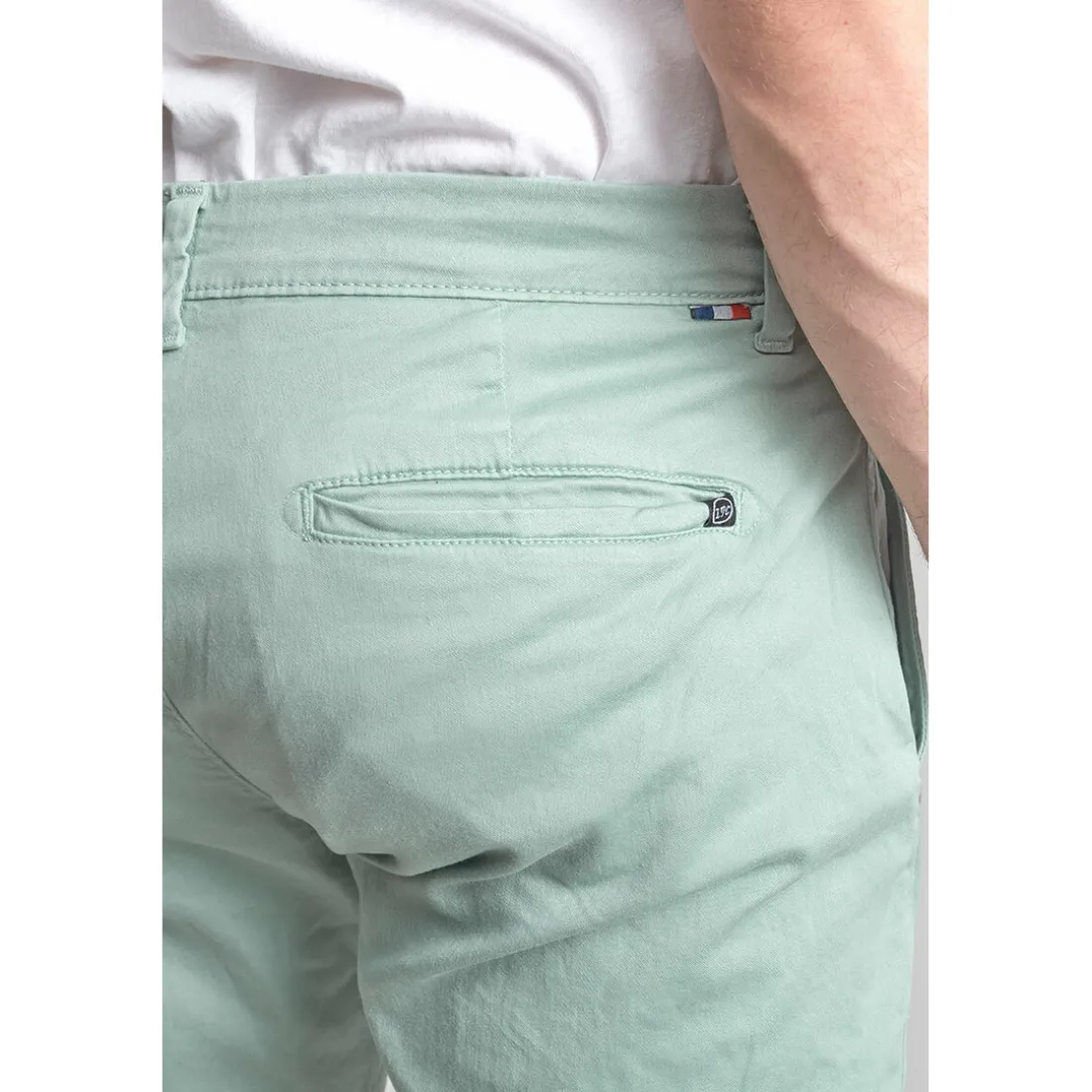 Pantalon chino CESAR vert d'eau en coton