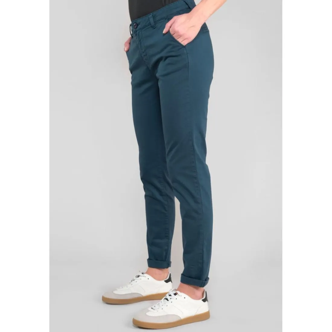 Pantalon chino DYLI 6 bleu Eva en coton