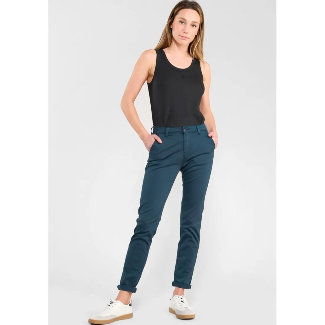 Pantalon chino DYLI 6 bleu Eva en coton