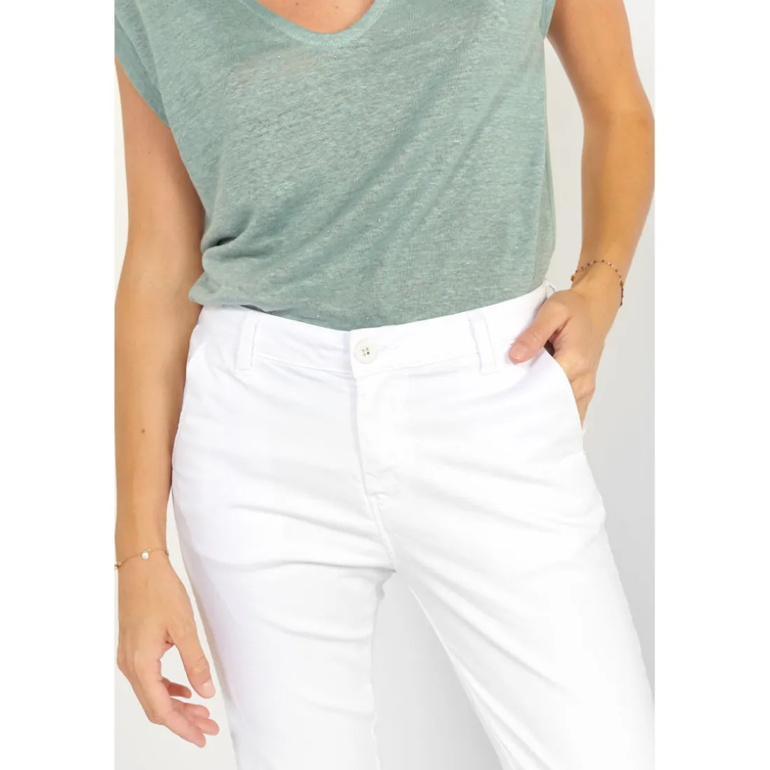 Pantalon chino DYLI blanc Ruby