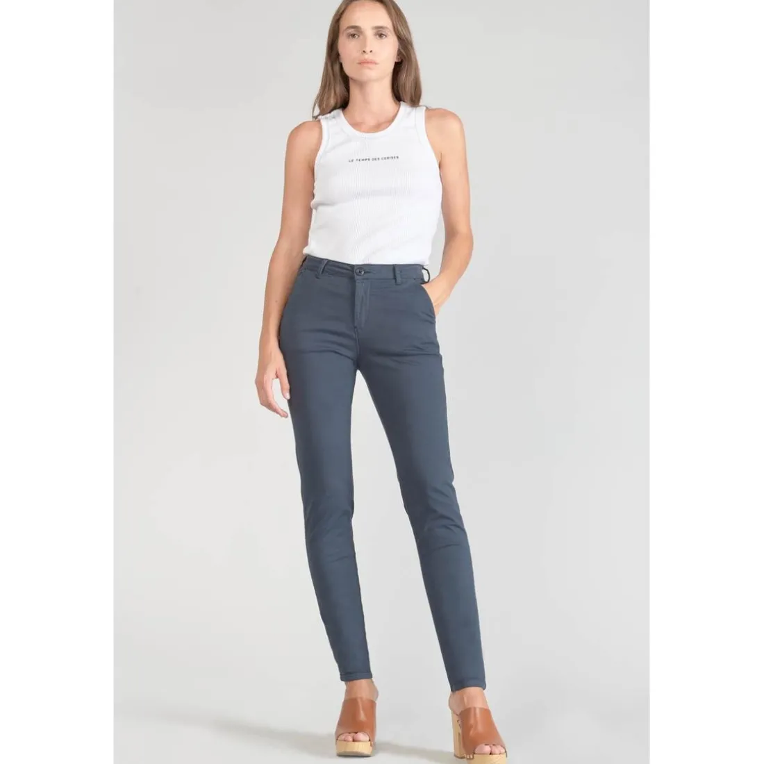Pantalon chino Dyli3 bleu nuit en coton
