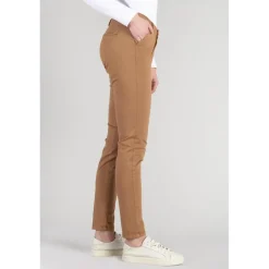 Pantalon chino Dyli4 cappuccino blanc en coton