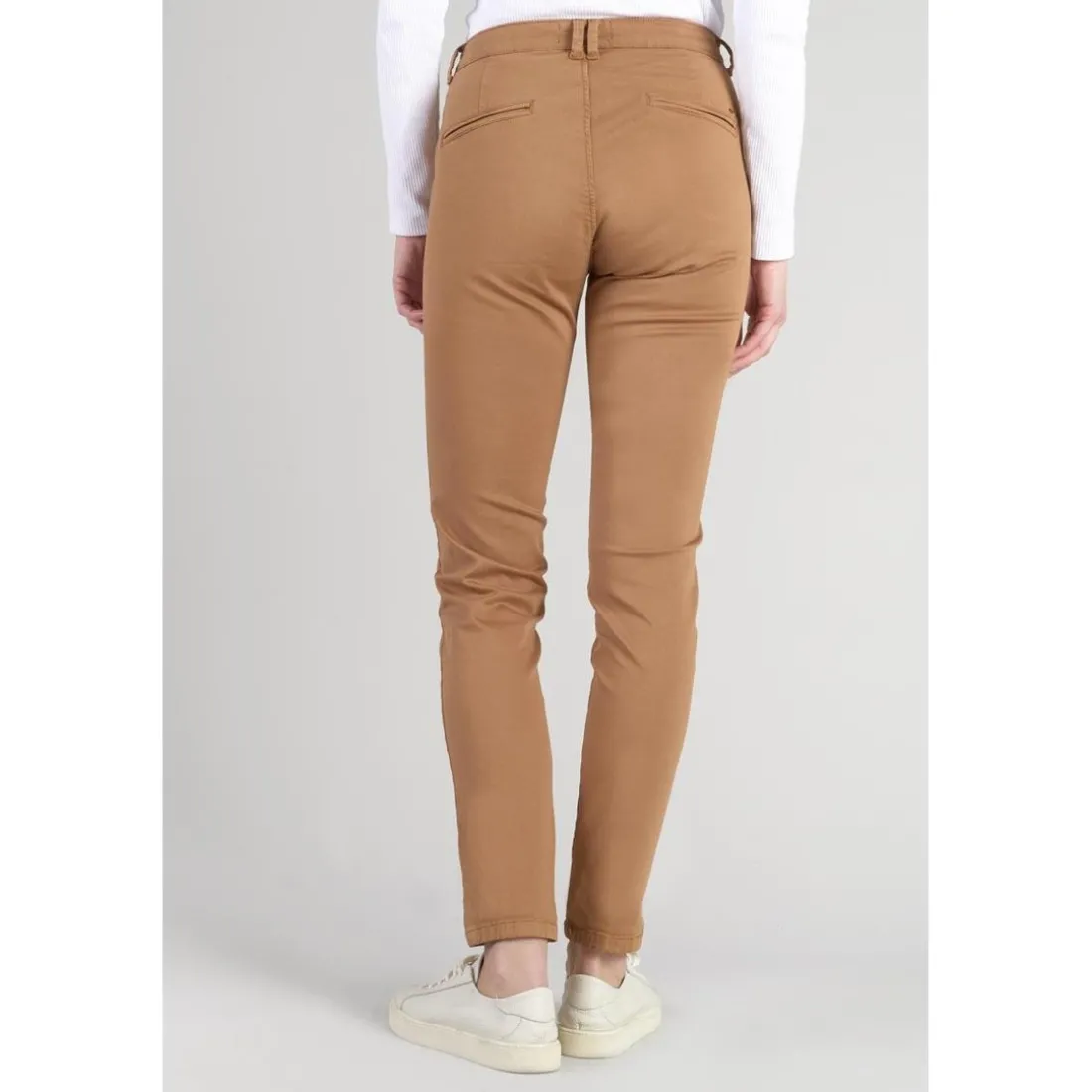Pantalon chino Dyli4 cappuccino blanc en coton