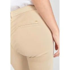 Pantalon chino Dyli3 sable blanc en coton