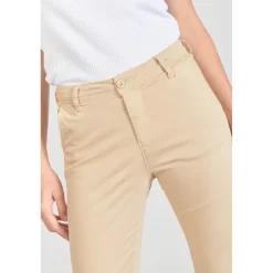 Pantalon chino Dyli3 sable blanc en coton