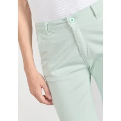 Pantalon chino Dyli3 vert d'eau bleu en coton