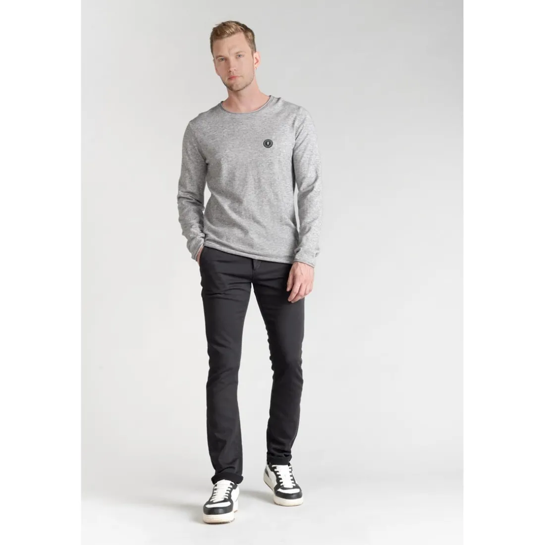 Pantalon chino Jogg Kurt anthracite gris en coton