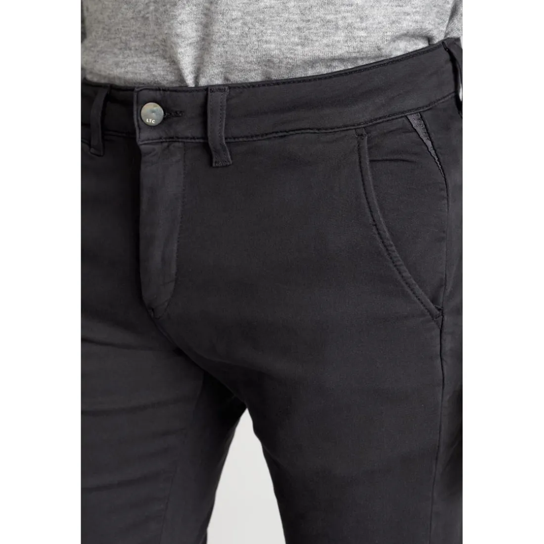 Pantalon chino Jogg Kurt anthracite gris en coton