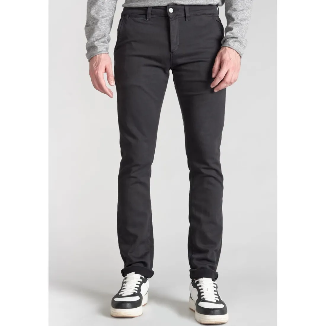 Pantalon chino Jogg Kurt anthracite gris en coton
