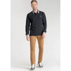 Pantalon chino Jogg Kurt camel blanc en coton