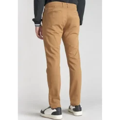 Pantalon chino Jogg Kurt camel blanc en coton