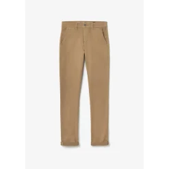 Pantalon chino Jogg Kurt camel blanc en coton