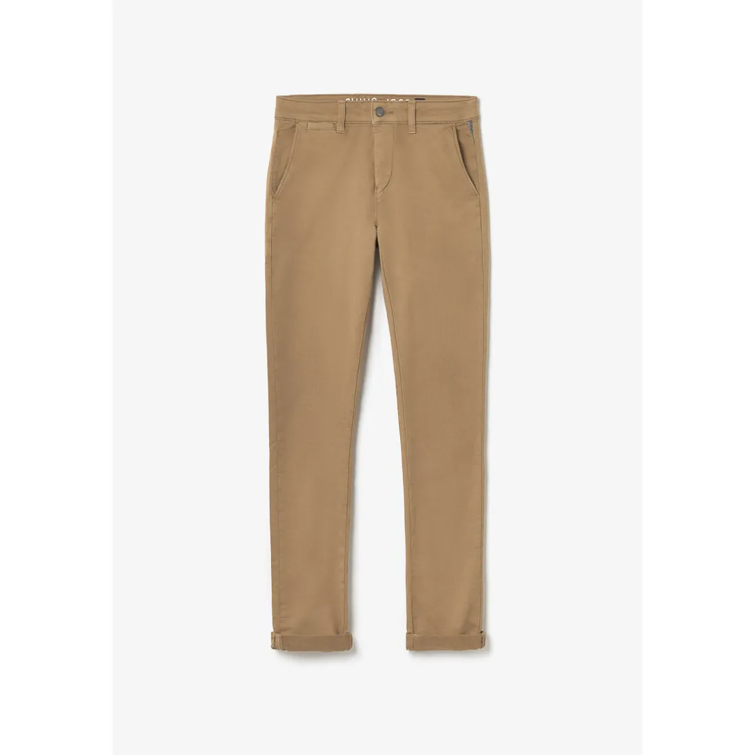 Pantalon chino Jogg Kurt camel blanc en coton