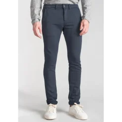 Pantalon chino Jogg Kurt marine blanc en coton