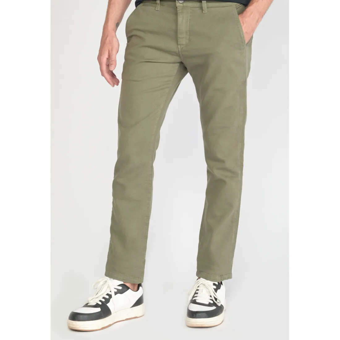 Pantalon chino JOGG vert en coton