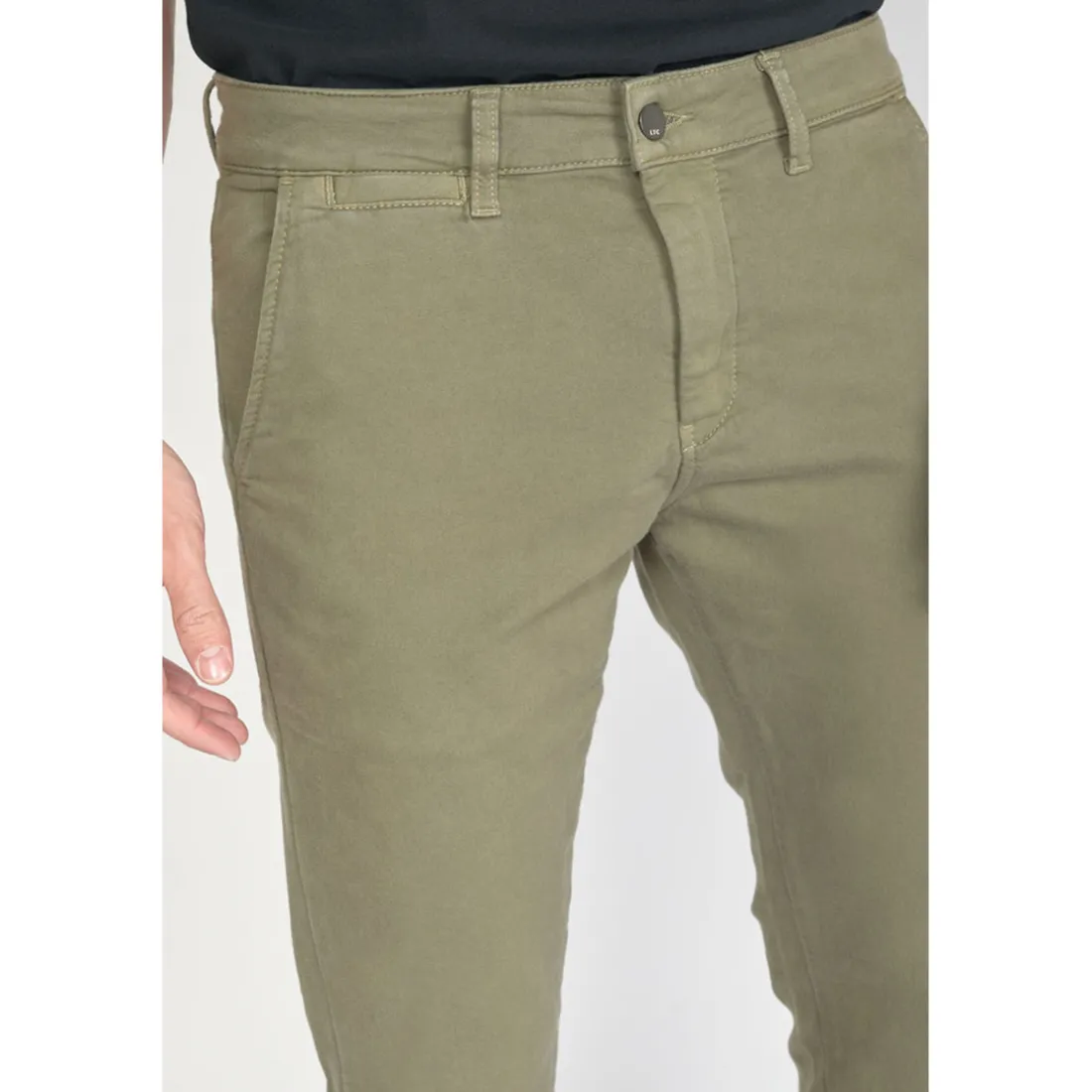 Pantalon chino JOGG vert en coton