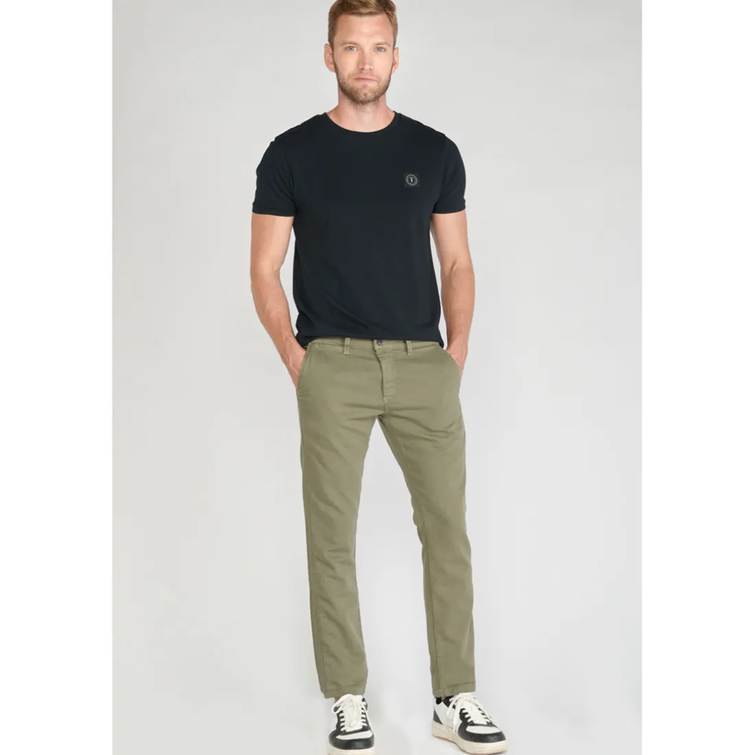 Pantalon chino JOGG vert en coton