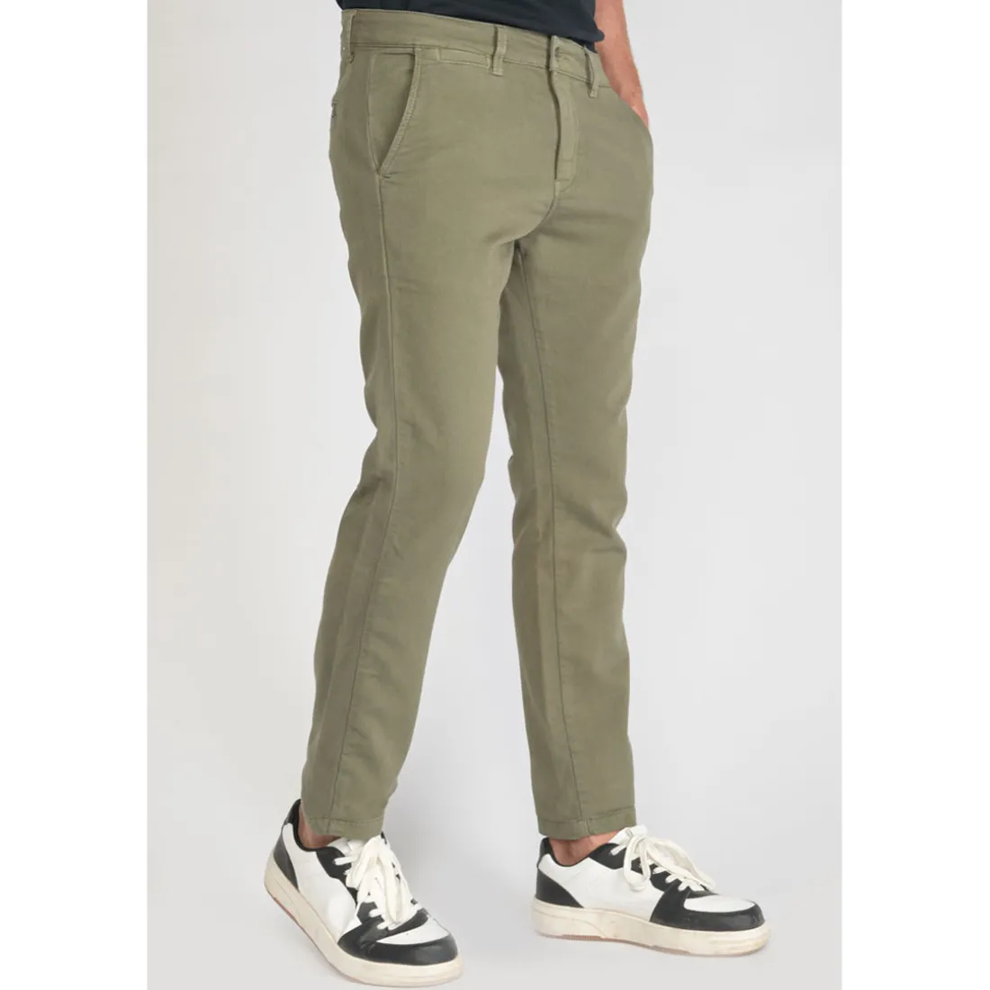 Pantalon chino JOGG vert en coton