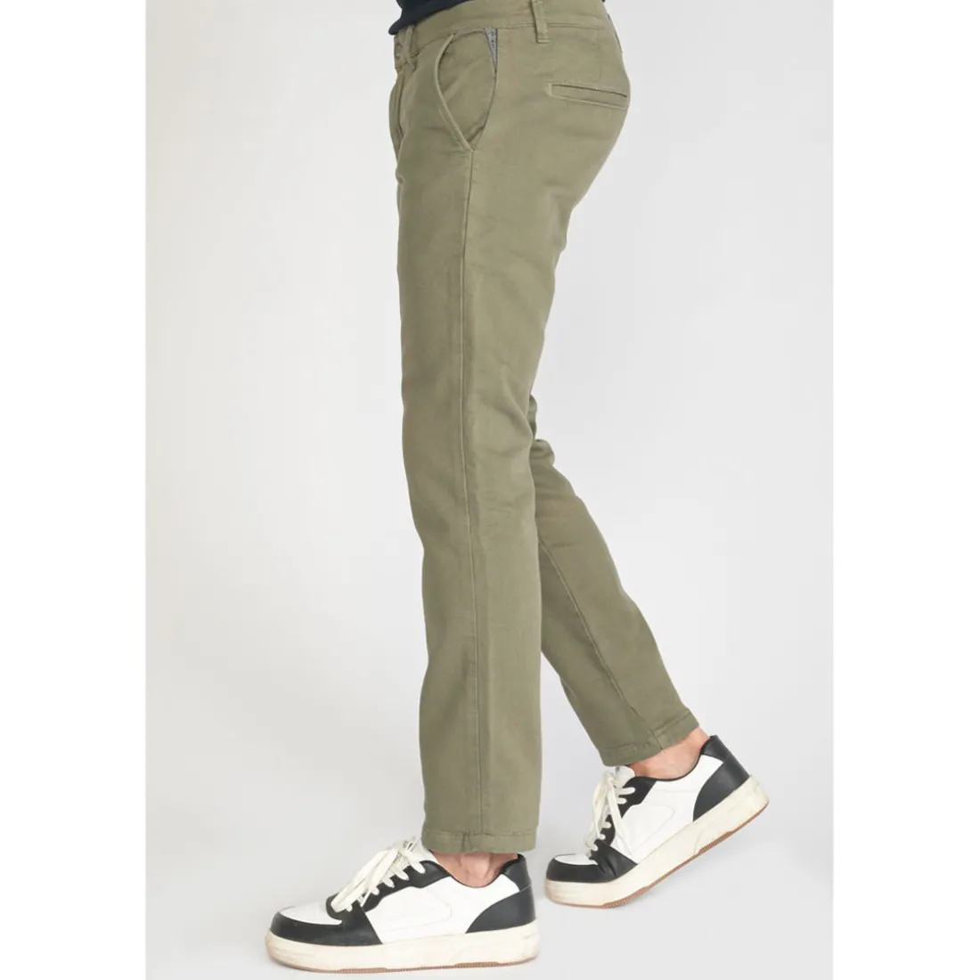 Pantalon chino JOGG vert en coton