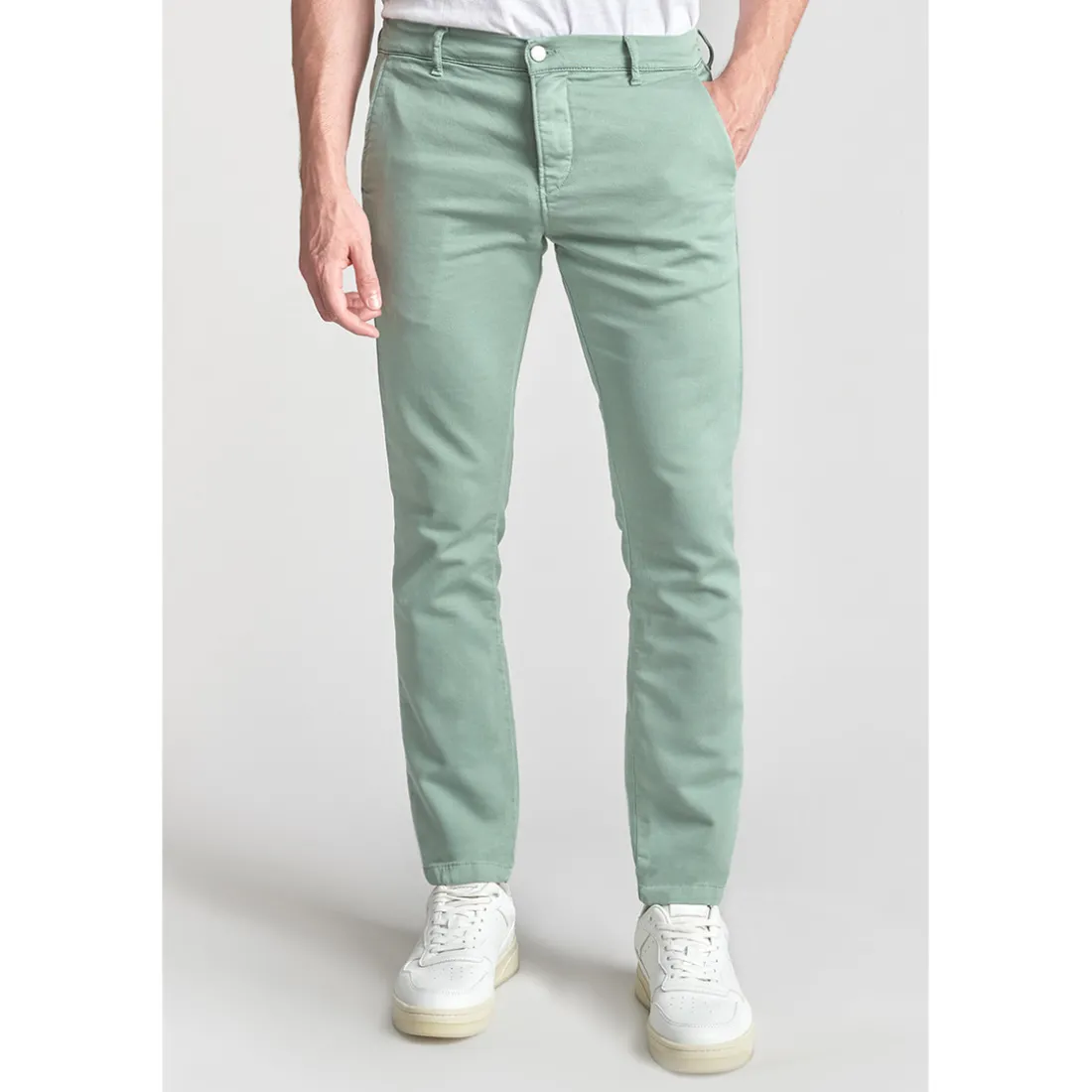 Pantalon chino JOGG vert d'eau