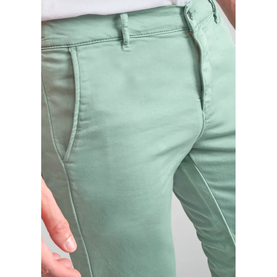 Pantalon chino JOGG vert d'eau