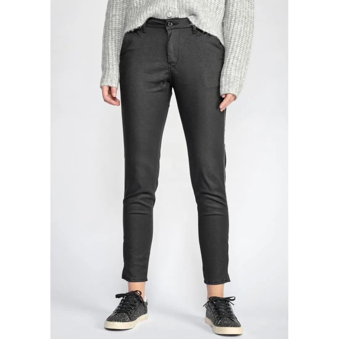 Pantalon chino NAJA noir en coton