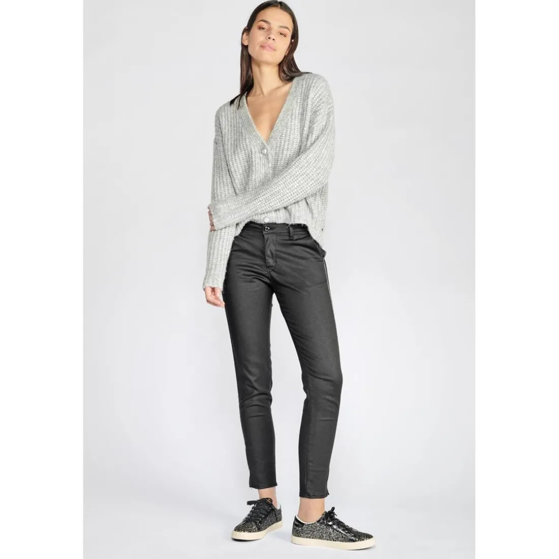 Pantalon chino NAJA noir en coton