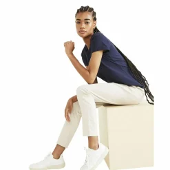 Pantalon chino skinny beige en coton