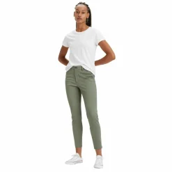 Pantalon chino skinny vert en coton