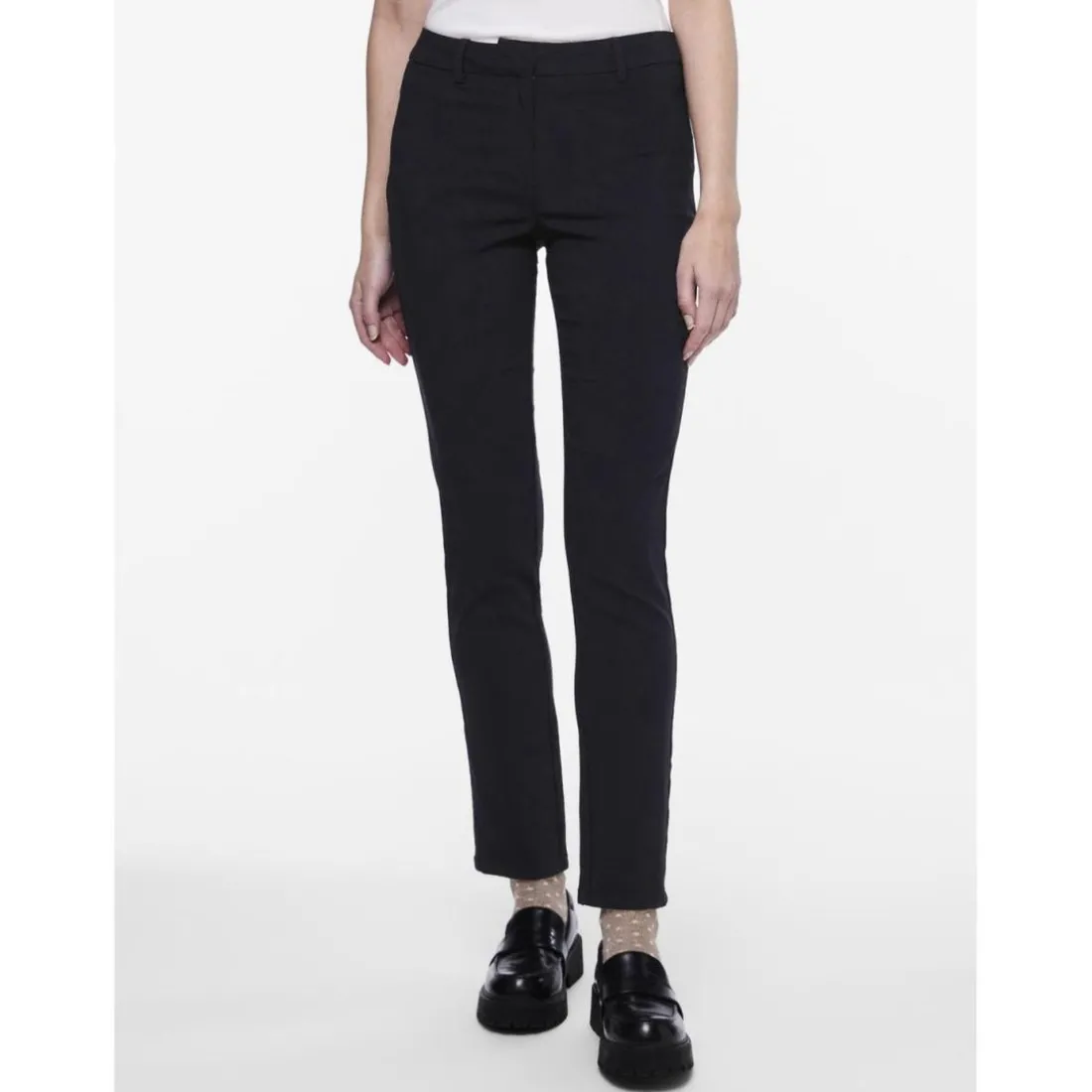 Pantalon chino slim noir en viscose