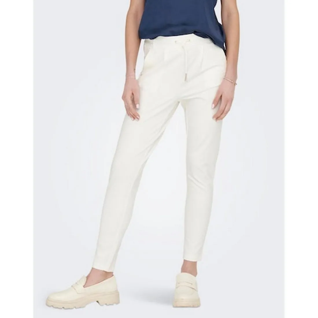 Pantalon Cordon d'attache blanc en viscose