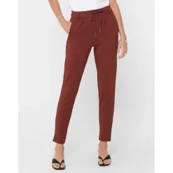 Pantalon Cordon d'attache rouge en viscose Lia