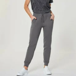 Pantalon de jogging en molleton côtelé à la taille gris
