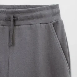 Pantalon de jogging en molleton côtelé à la taille gris