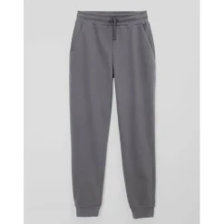 Pantalon de jogging en molleton côtelé à la taille gris