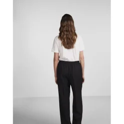 Pantalon de tailleur noir en coton Ana