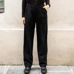 Pantalon Droit ARLOW noir en coton