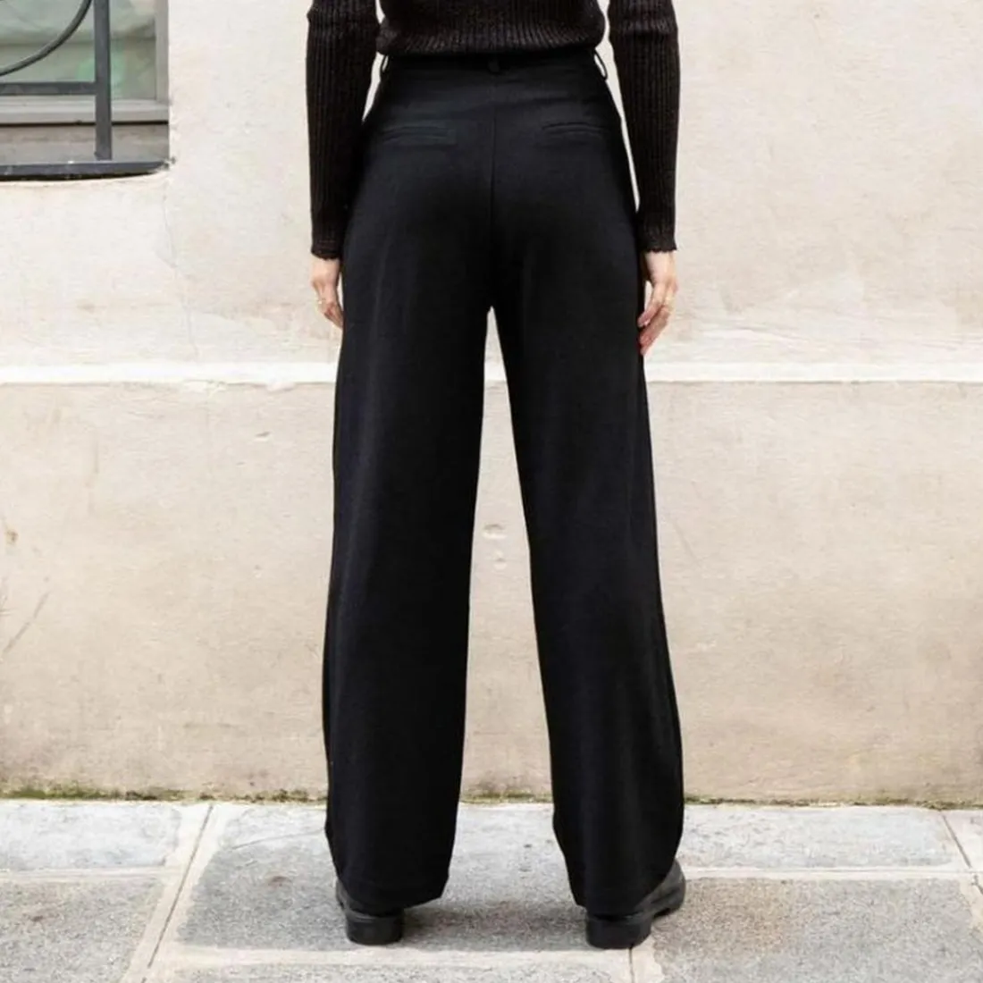 Pantalon Droit ARLOW noir en coton