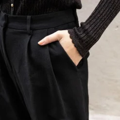 Pantalon Droit ARLOW noir en coton